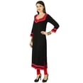 thumbnail image 2 of Phagun Kurta Solide Femme Kurti Ethnique en Rayonne Robe Tunique Bollywood, 2 of 3