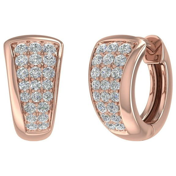 1/2 Carat Diamond Huggies Earrings in 10K Rose Gold