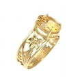 thumbnail image 4 of Genuine 2.40ct oval citrine solitaire ring 14k yellow gold Hawaiian plumeria size 7.5, 4 of 6