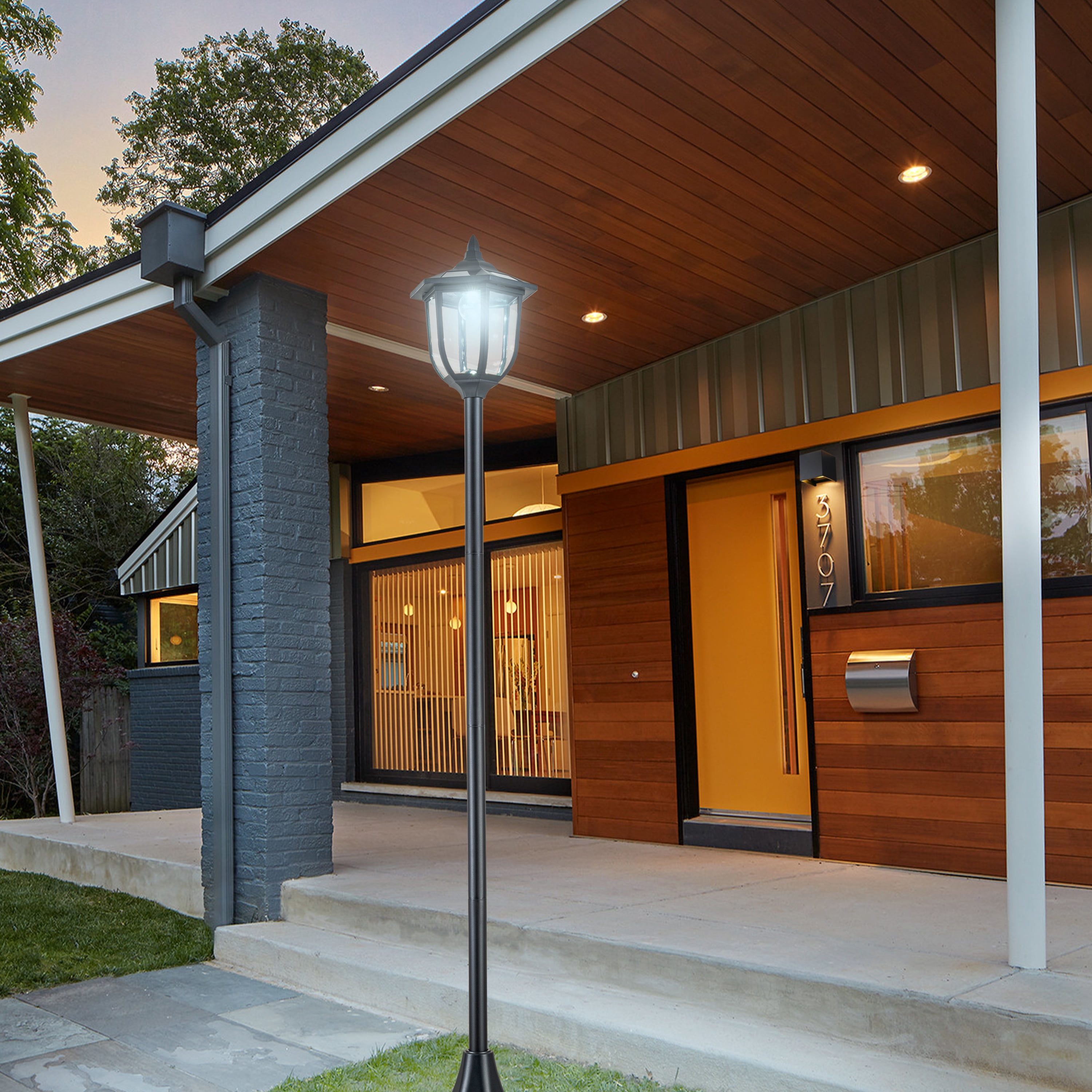 C Cattleya 1-Light Dusk to Dawn LED Outdoor Solar Post Light