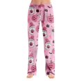 thumbnail image 4 of Pink Halloween Pajamas Womens Pajama Pants Drawstring Wide Leg Pj Bottoms Cute Funny Lounge Sleepwear S, 4 of 6
