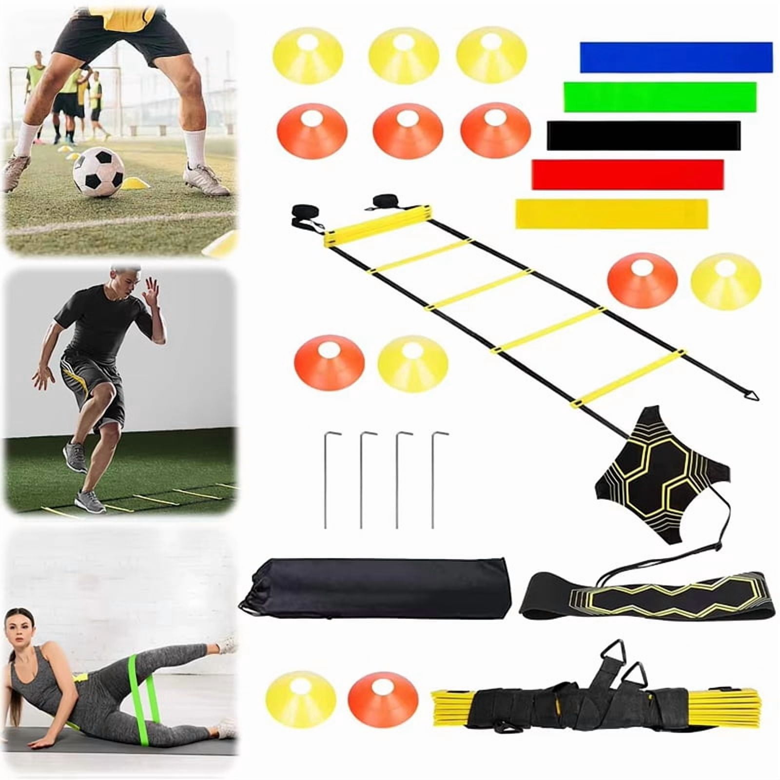 Soccer Agility Training Equipment Set Agility Ladder Soccer Cones Solo Soccer Trainer for Kids Youth Adults