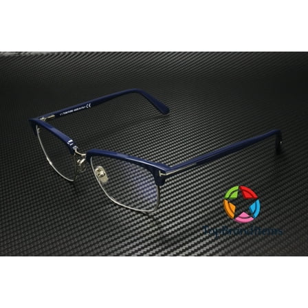 TOM FORD FT5801-B 090 Browline Shiny Blue Demo Lens 54 mm Men's Eyeglasses