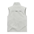 thumbnail image 5 of Awwp Men's Vests Casual Multi-Pocket Outdoor Vest Men's Casual Outdoor Lightweight Vest Quick Dry Fishing Hunting Photo Sleeveless Vest with Pockets Beige Size: L, 5 of 6