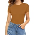 thumbnail image 2 of Xishao Women's Round Neck Short Sleeve T Shirts Basic Bodysuits Xishao ropa, 2 of 2