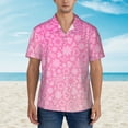 thumbnail image 4 of Bixox Men's Hawaiian Shirts Men's Breast Cancer Pink Ribbons Awareness Print Short-Sleeve Shirt-Large, 4 of 8