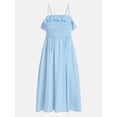 thumbnail image 5 of Time and Tru Women's Sleeveless Smocked Midi Dress, Sizes XS-XXXL, 5 of 5