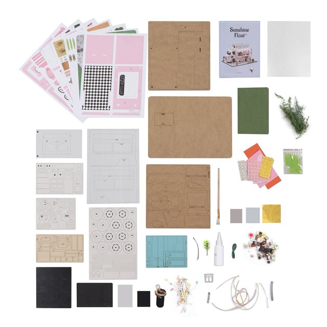Kit de casa de muñecas en miniatura DIY, rompecabezas de casa de muñecas a escala 1:24, juguete para fiesta en casa, entretenimiento para mayores de 14 años