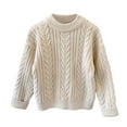 thumbnail image 2 of Girls Sweaters Kids Clothes Winter Thick Sweater Bulky Yarn Flower Loose Children's Sweater, 2 of 7