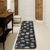 Ryvnso White Snowflakes Hallway Runner Rugs Floor Carpet Non Slip Entryway Mat 2' x 6'
