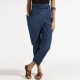 thumbnail image 2 of Hpapadks Women's Pants High Waist Solid Wrap Pant with Pocket Slacks for Women Dark Blue S, 2 of 6