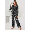 thumbnail image 2 of Women's Long Sleeve Sleepwear Soft Crew Neck Pyjama Set,Fp-white Star, 2 of 5