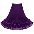 thumbnail image 3 of CHICTRY Girls Vintage Full Circle Spandex Mesh Skirt Juniors Pleated Ruffled Hem Latin Flamenco Dance Skirt, 3 of 5