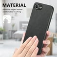 thumbnail image 4 of Dteck Case for iPhone 16e,Slim Premium Canvas Grain PU Leather,Soft TPU Bumper,Non-Slip Anti-Scratch Shock-Absorbent,Protective Phone Cover for iPhone 16e,Black, 4 of 7