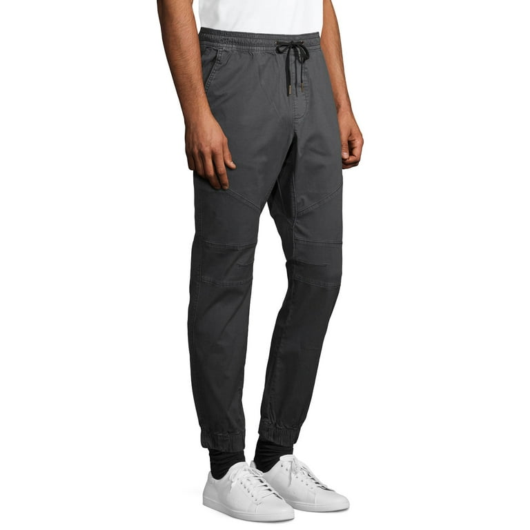 No Boundaries Men s and Big Men s Woven Seamed Twill Jogger Pants Sizes up to 5XL