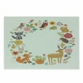 thumbnail image 1 of Forest Cutting Board, European Fauna Flora Deer Fox Raccoon and Roses Cartoon Wildlife, Decorative Tempered Glass Cutting and Serving Board, Small Size, Multicolor, by Ambesonne, 1 of 1