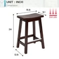 thumbnail image 2 of PayLessHere Bar Stools Set of 2 for Kitchen Counter Solid Wooden Saddle Stools 24-Inch Height Home Furniture Barstool, Brown, 2 of 7