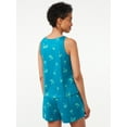 Joyspun Women's Print Tank Top and Shorts Pajama Set, 2Piece, Sizes S