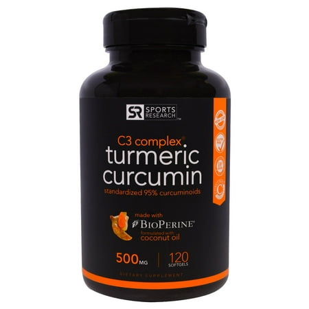 Sports Research  Turmeric Curcumin  C3 Complex  500 mg  120