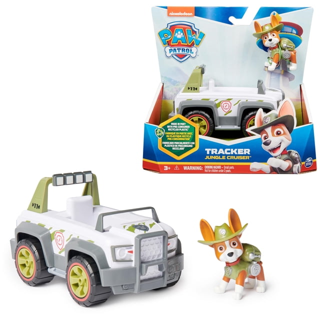 Coche de juguete Paw Patrol Jungle Cruiser con rastreador de figuras de más de 3 años