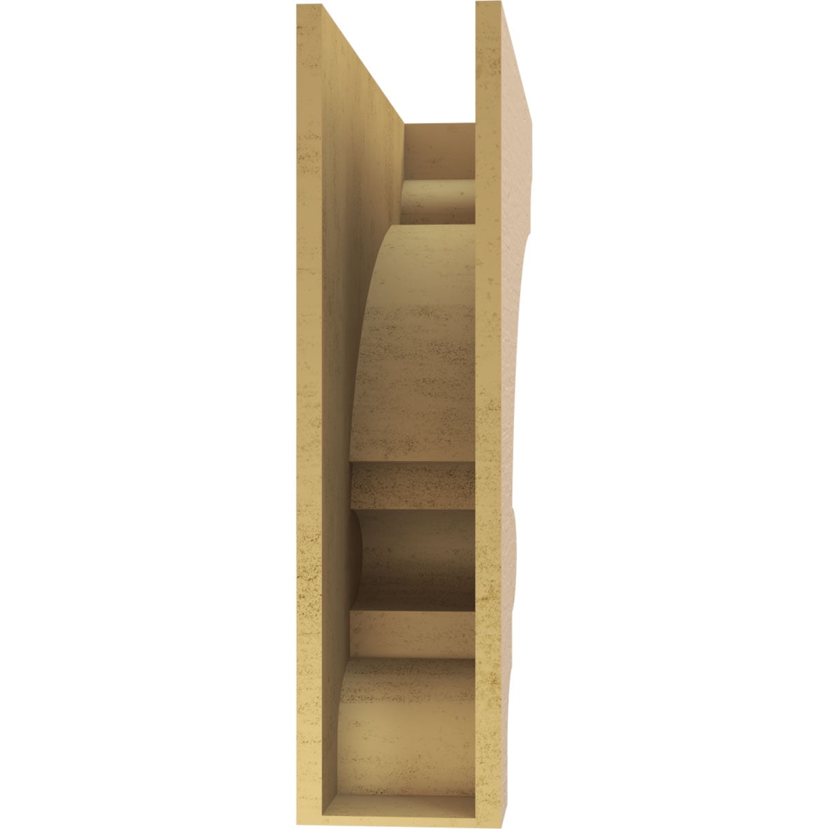 8"W x 32"D x 32"H Thin Diane Rough Cedar Woodgrain TimberThane Corbel, Primed Tan