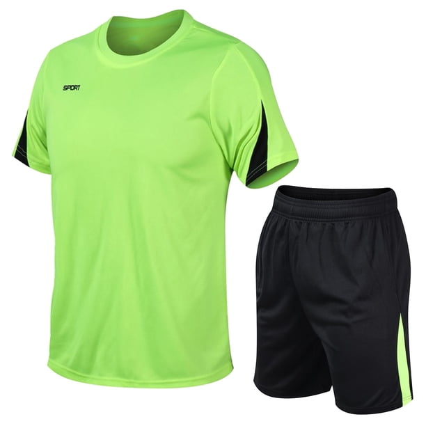 WILLBEST Pantalones Cortos Cargo para Hombre, de Verano, para Deportes Al Aire Libre, de Secado Rápido, de Manga Corta, para Correr, Informales, Conjunto de Dos Piezas