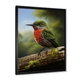 thumbnail image 2 of Designart "Radiant Beauty of Green Hummingbird I" Animals Framed Wall Art - Traditional Red Hummingbird Entryway Framed Wall Art Print, 2 of 6