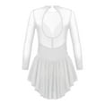 thumbnail image 6 of iEFiEL Girls Rhinestone Leotard Ballet Dress Mesh Splice Figure Ice Skating Dress Dance Costume, 6 of 7