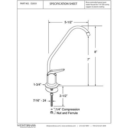 

Westbrass Touch-Flo Instant Cold Water Dispenser