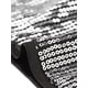 thumbnail image 5 of Top corto de lentejuelas para mujer Top de fiesta brillante con cuello halter recortado Negro plata L, 5 of 6
