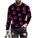 thumbnail image 2 of Ceisia Men's Colorful Glitter Paw Print T-Shirt | Slim Long-Sleeve Crewneck Casual Top Gift, 2 of 5