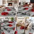 thumbnail image 5 of Large Area Rugs for Living Room Bedroom, Red Roses 6'x9' Rug Washable Carpet Runner Indoor Outdoor, Valentine's Day Butterflies Floral Romantic Gray Non Slip Floor Mats Rug for Kitchen, Playroom, 5 of 8