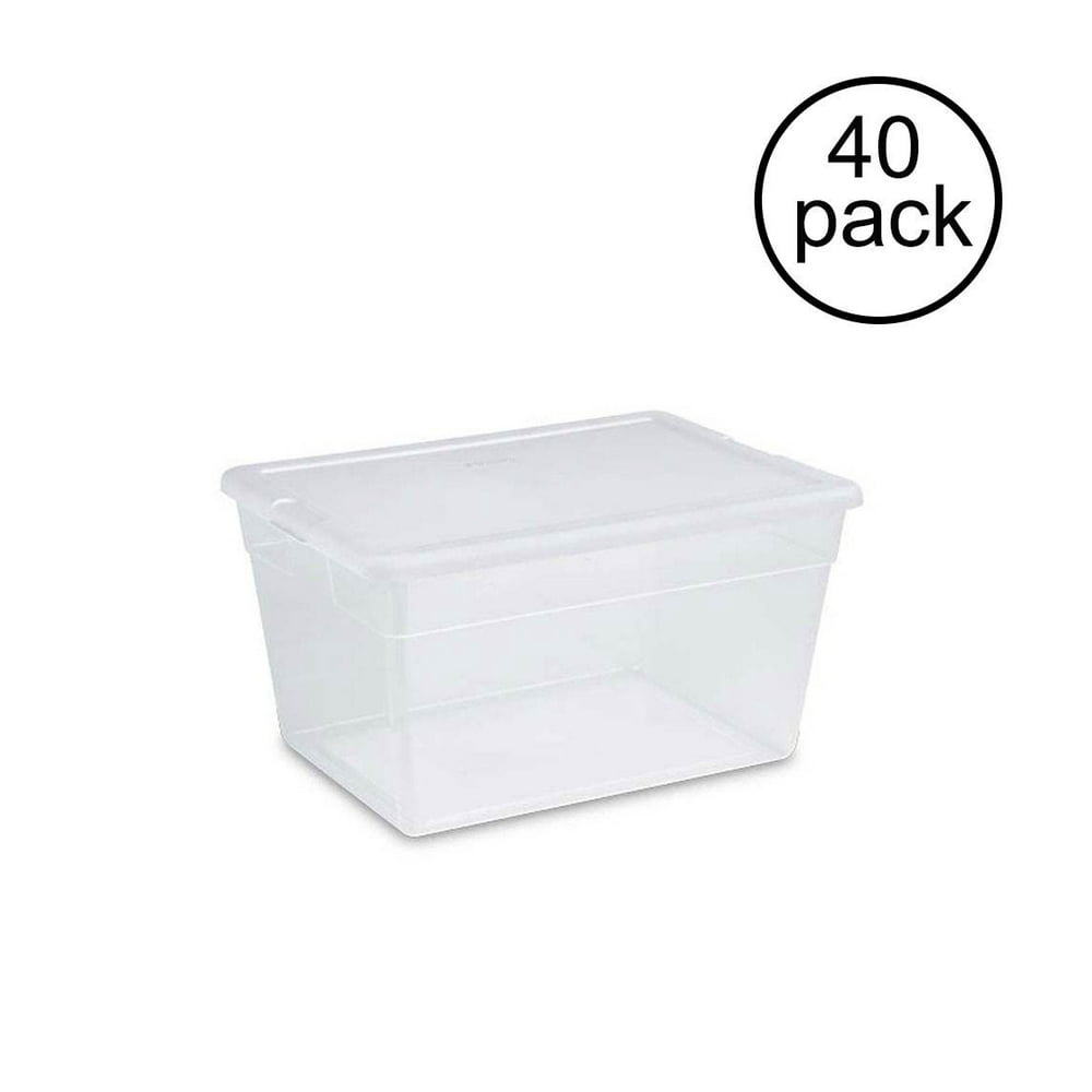 Sterilite 56 Quart Clear Plastic Storage Container Box and Latching Lid ...
