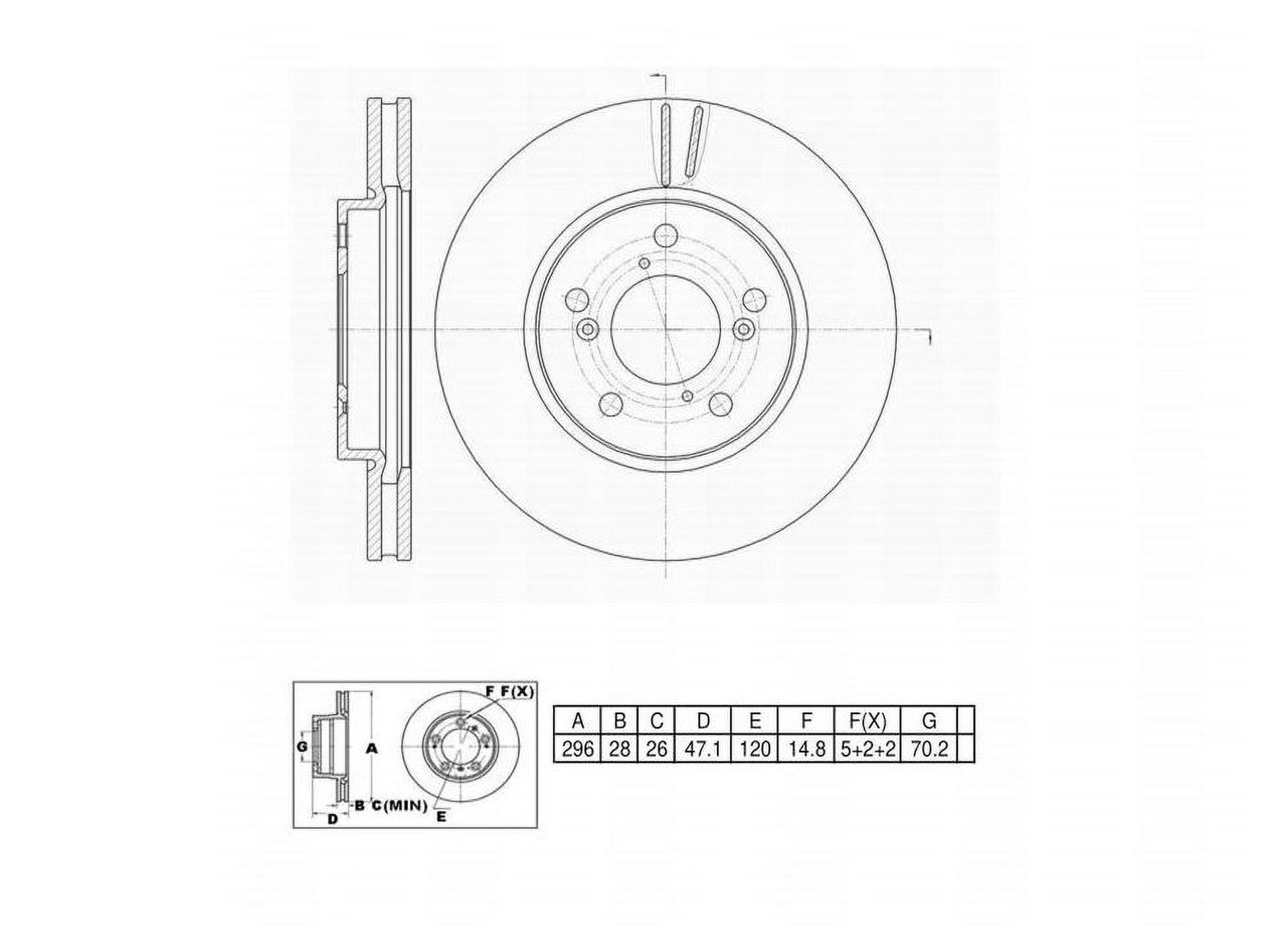 UltraHC Coated High Carbon Brake Rotor, Front UR001477, Honda Odyssey 2010-2005