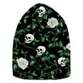 thumbnail image 6 of joogoo Skull Roses Leaf Beanie Hats Cuffed Winter Warm Knit Thick Beanies, 6 of 7