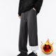 thumbnail image 1 of Pantalones largos para hombre, informales, gruesos, de color liso, cálidos, de lana de cordero, rectos, con bolsillos, de poliéster, 1 of 5