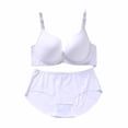thumbnail image 3 of SROBPTY Womens Plus Size Bras Solid Solid Thin Underwire Push Up Set with Panty Cup C Brassiere for Daily Wear, 3 of 5