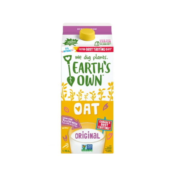 Earth's Own Oat Beverage, Original 1.75L, Earth's Own Oat Milk, Original, Plant-Based Beverage, Dairy-Free 1.75L