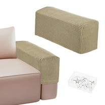 Uxcell Couch Arm Covers for 17.71 to 20" Length Sofa Armrest Anti-Slip Stretchy Slipcovers [Sand Color]