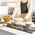 thumbnail image 2 of FREEAMG Abstract Black Golden Vortex Long Trivet Table Runner Non-Slip Heat Resistant Table Protector Waterproof Easy to Clean Artistc Marble Hot Pads Pot Holder Table Mats, 2 of 7