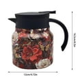 thumbnail image 2 of Floral Pattern Tea Pot with Built-In Infuser Mini Thermal Carafe Stainless Steel Hot Coffee Maker for Drinks, 2 of 3