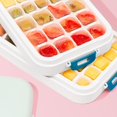 Covered Ice Cube Trays for Freezer Stackable Silicone Tray with Lid