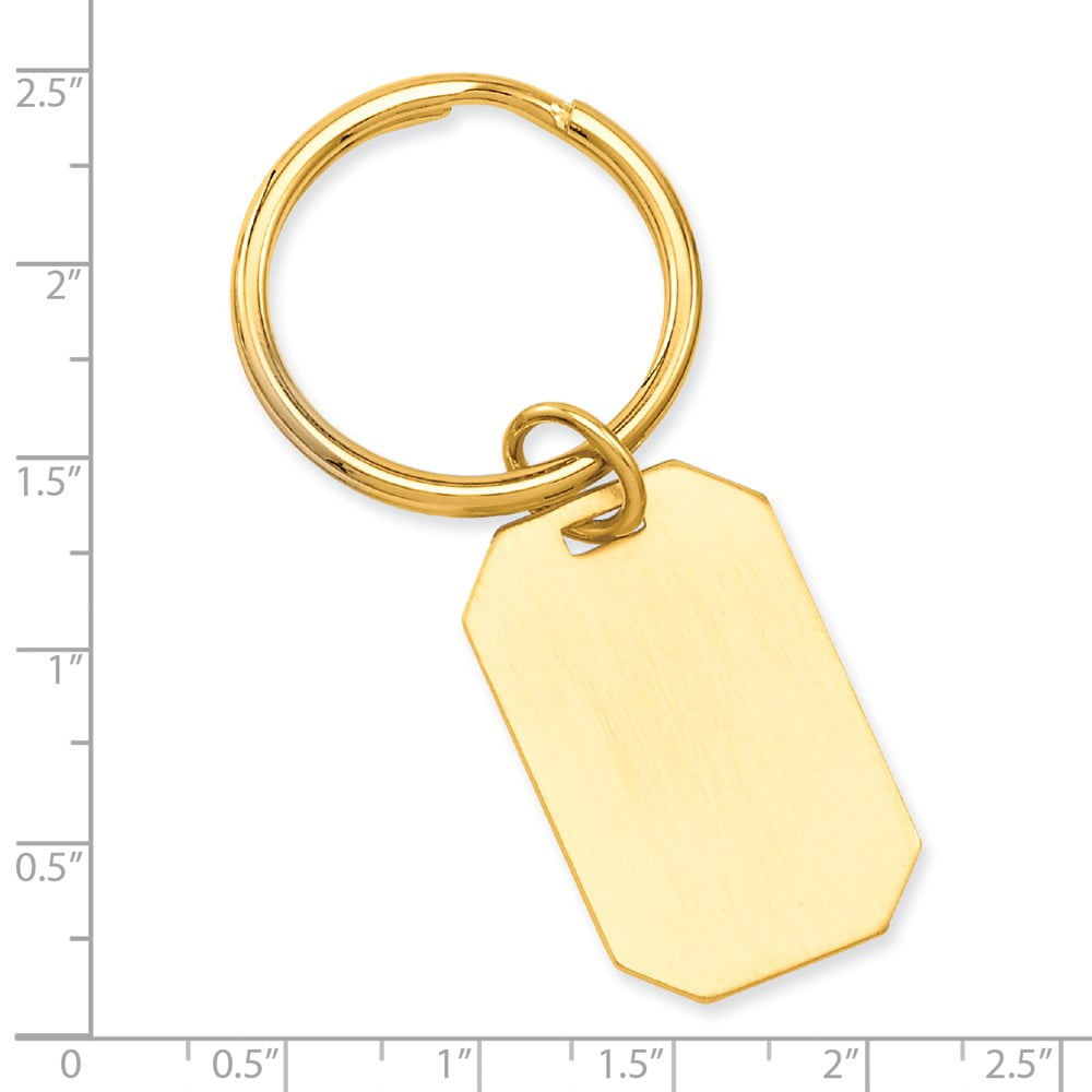 Gold-plated Kelly Waters Satin Rectangle Key Ring QGP3778
