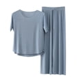 thumbnail image 2 of BILIKEYU Women's 2 Piece Casual Loose Short Sleeve Pullover Tops Pajamas, Womens Pajamas, 2 Piece Sets for Women, Fall Pajamas Women, 2 of 6