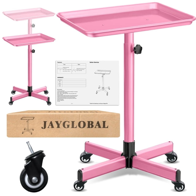 Bandeja enrollable para tatuajes Salon Tray JAYGLOBAL de aluminio rosa