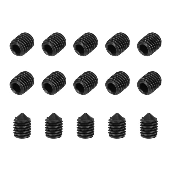 15 Pcs M12x16mm Set Screws, Carbon Steel Cone Point Hex Socket Grub Screw
