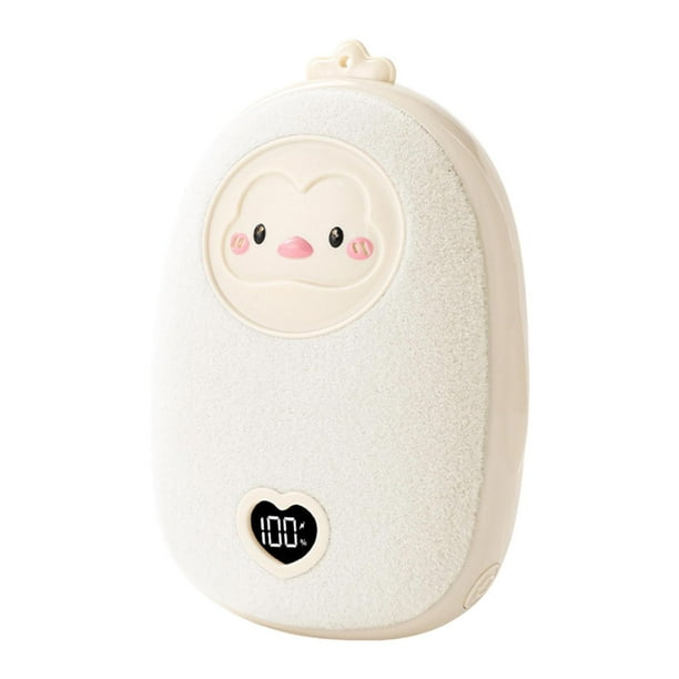 Calentador de manos eléctrico recargable y reutilizable con 3 ajustes de temperatura ajustables. Beige