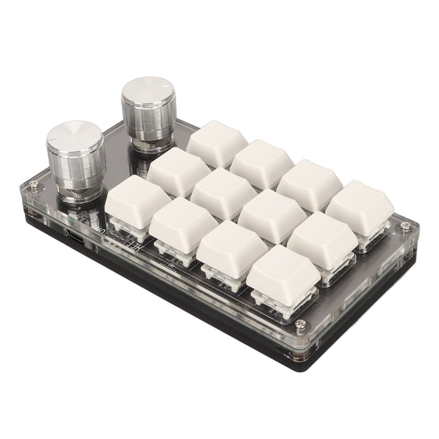 12 Key Mini Keypad, Programmable Keypad with Knob USB DIY Gaming Keyboard for Gaming Office Music Media Industrial Control Mechanical Keyboard
