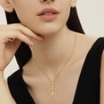 thumbnail image 4 of Taioiat Cross Necklaces for Women 14K Gold Plated March Birthstone Necklace Christian Pendant Religion Jewelry Gifts Wife Mother Girlfriend, 4 of 7