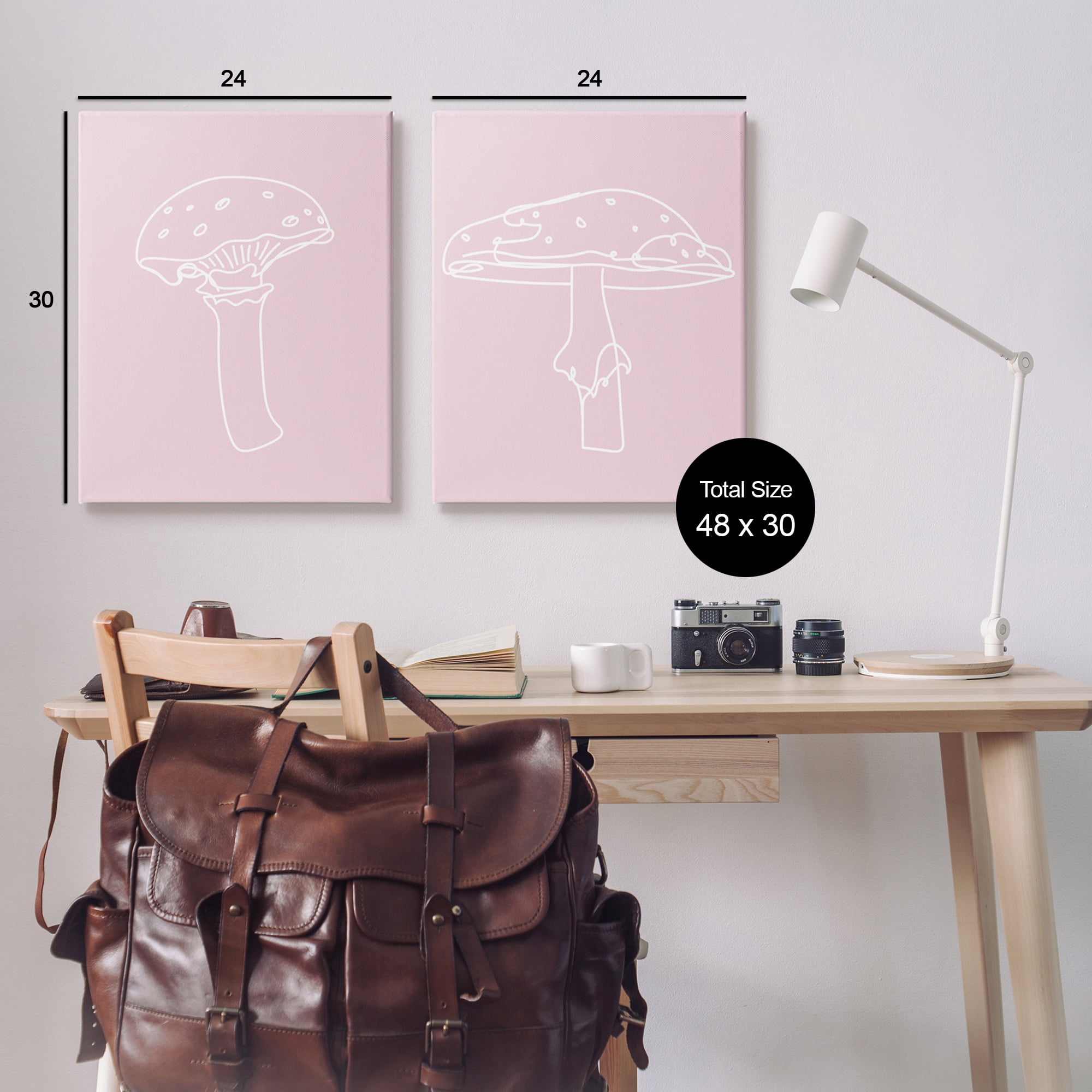 Stupell Industries Pastel Mushroom Doodles Botanical & Floral Painting Gallery Wrapped Canvas Art Print Wall Art, 24 x 30, Set of 2